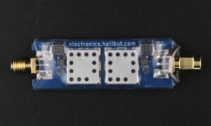 AM/FM/Cellular BCI Filter, with clear heat shrink to show internals. Comes with blue heat shrink.